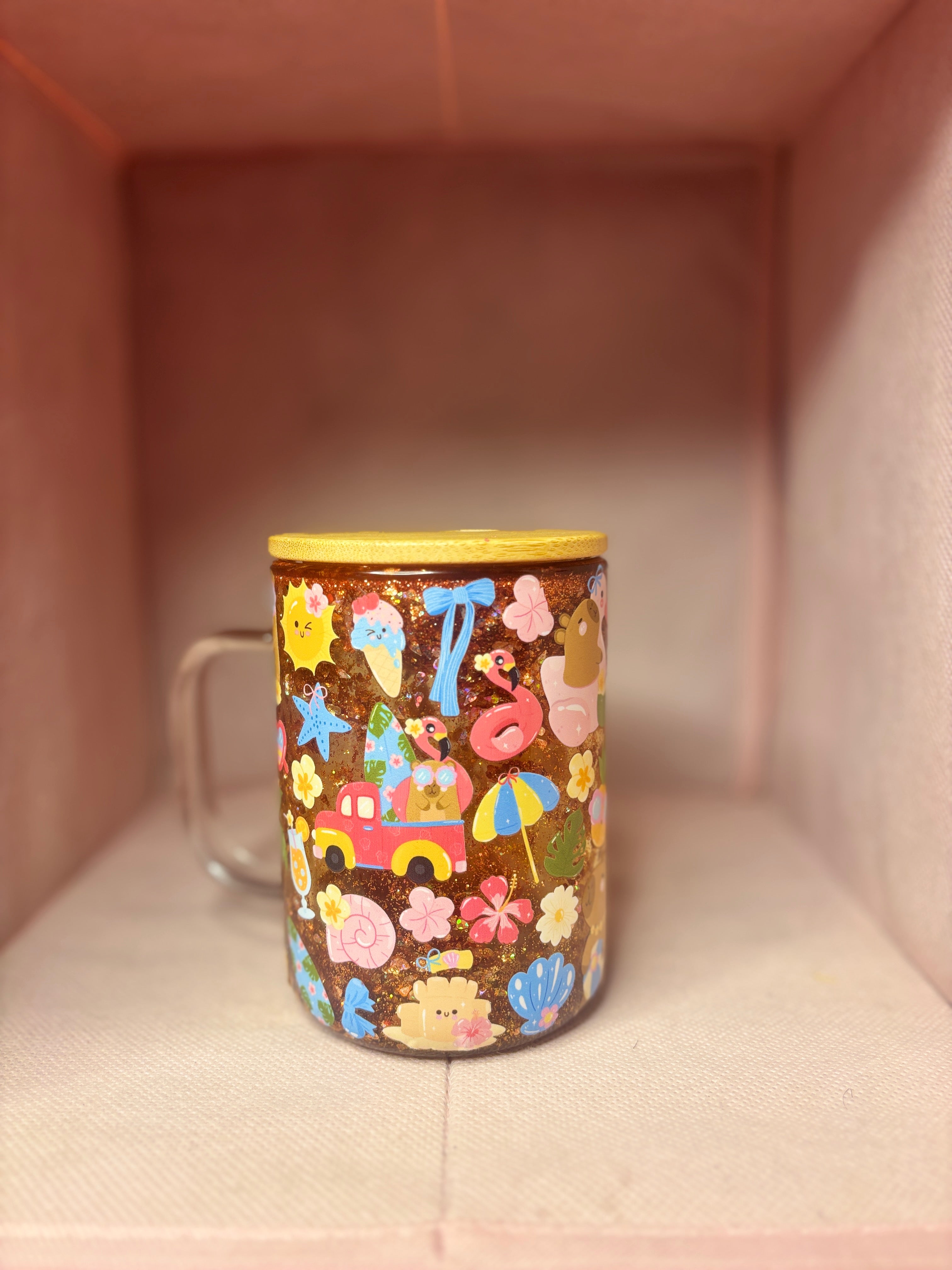 Capybara summer themed cup