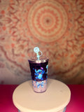 Blue and white lava stitch cup